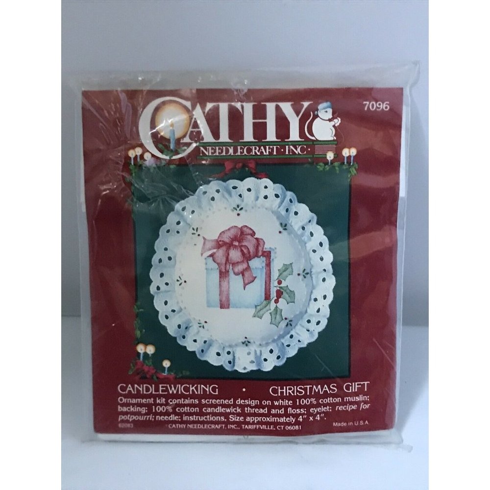Cathy Needlecraft Candlewicking Christmas Ornament Kit Gift Made in USA